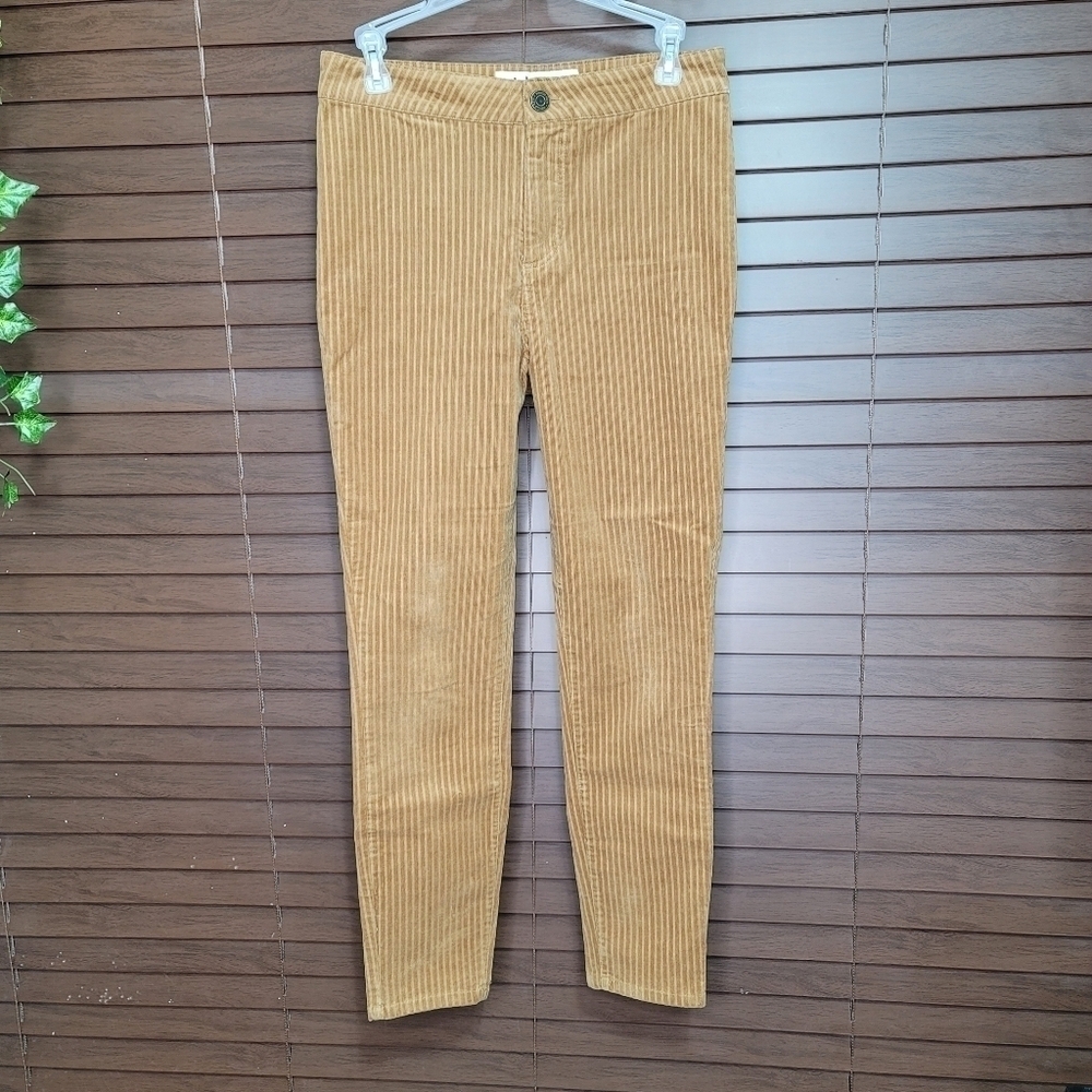 Indigo Rein Striped Corduroy High-rise Skinny Women's Camel Pants Size 9